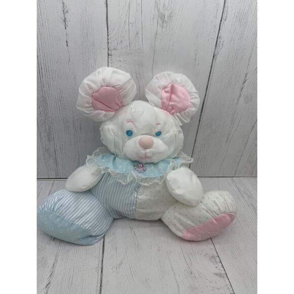 Fisher Price Puffalump Mouse Vtg 1988 Plush Baby Toy Rattle Nylon CLEAN - Picture 1 of 6